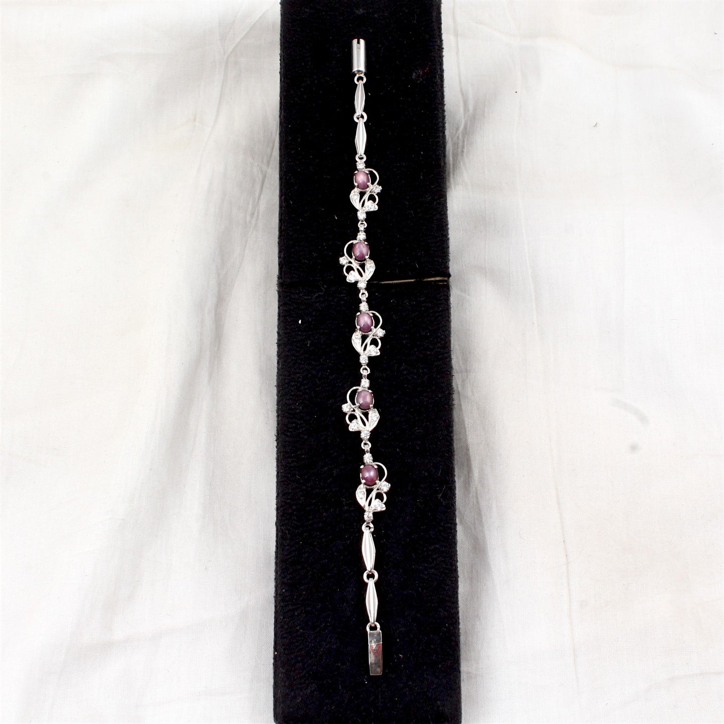 Star Ruby Bracelet with CZ Handmade 925 Sterling Silver Designer Ruby Bracelet Birthday Gift For Her