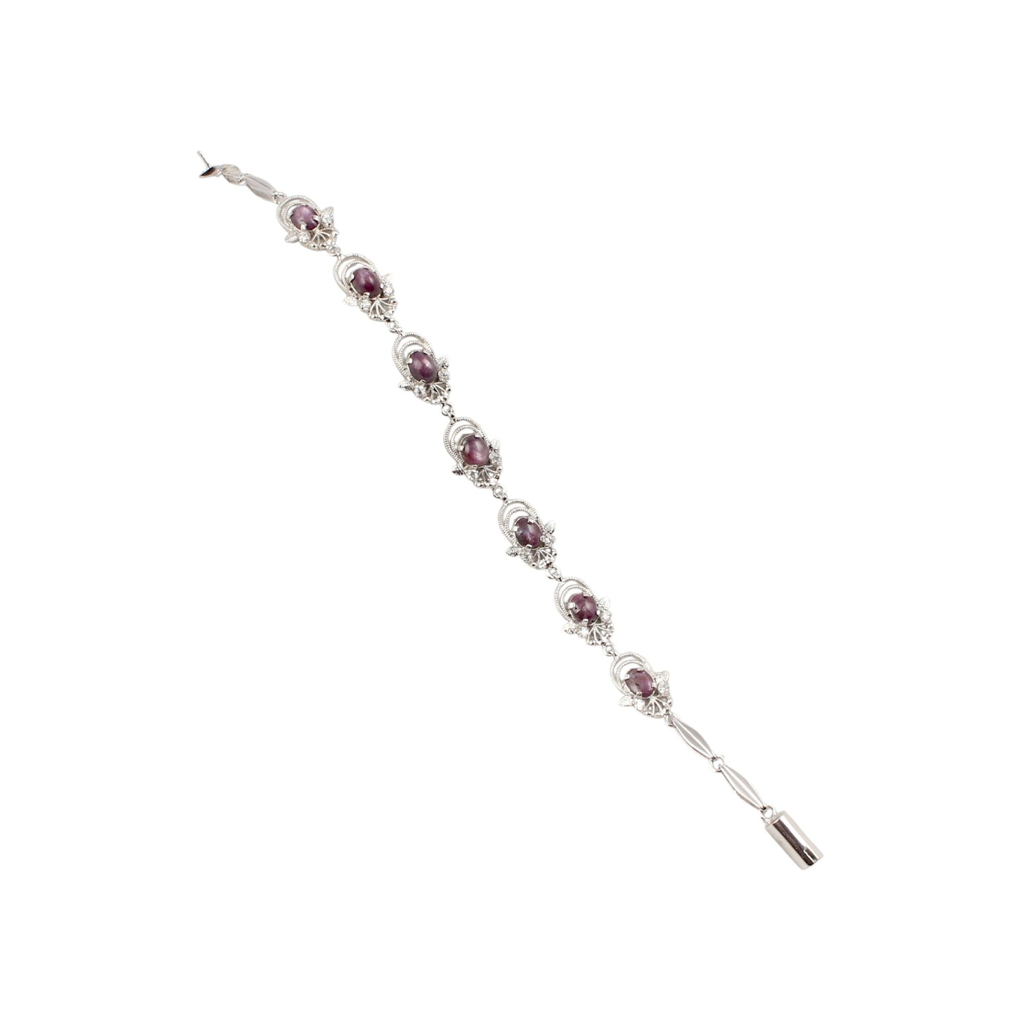 Star Ruby Bracelet with CZ Handmade 925 Sterling Silver Designer Ruby Bracelet Birthday Gift For Her