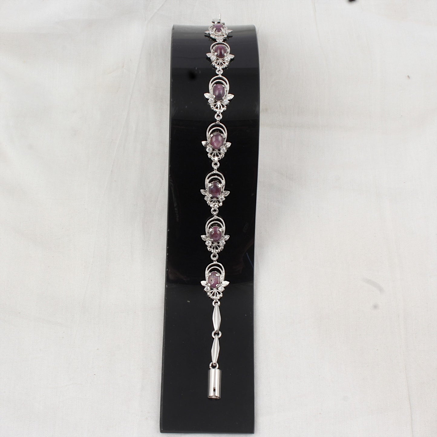 Star Ruby Bracelet with CZ Handmade 925 Sterling Silver Designer Ruby Bracelet Birthday Gift For Her
