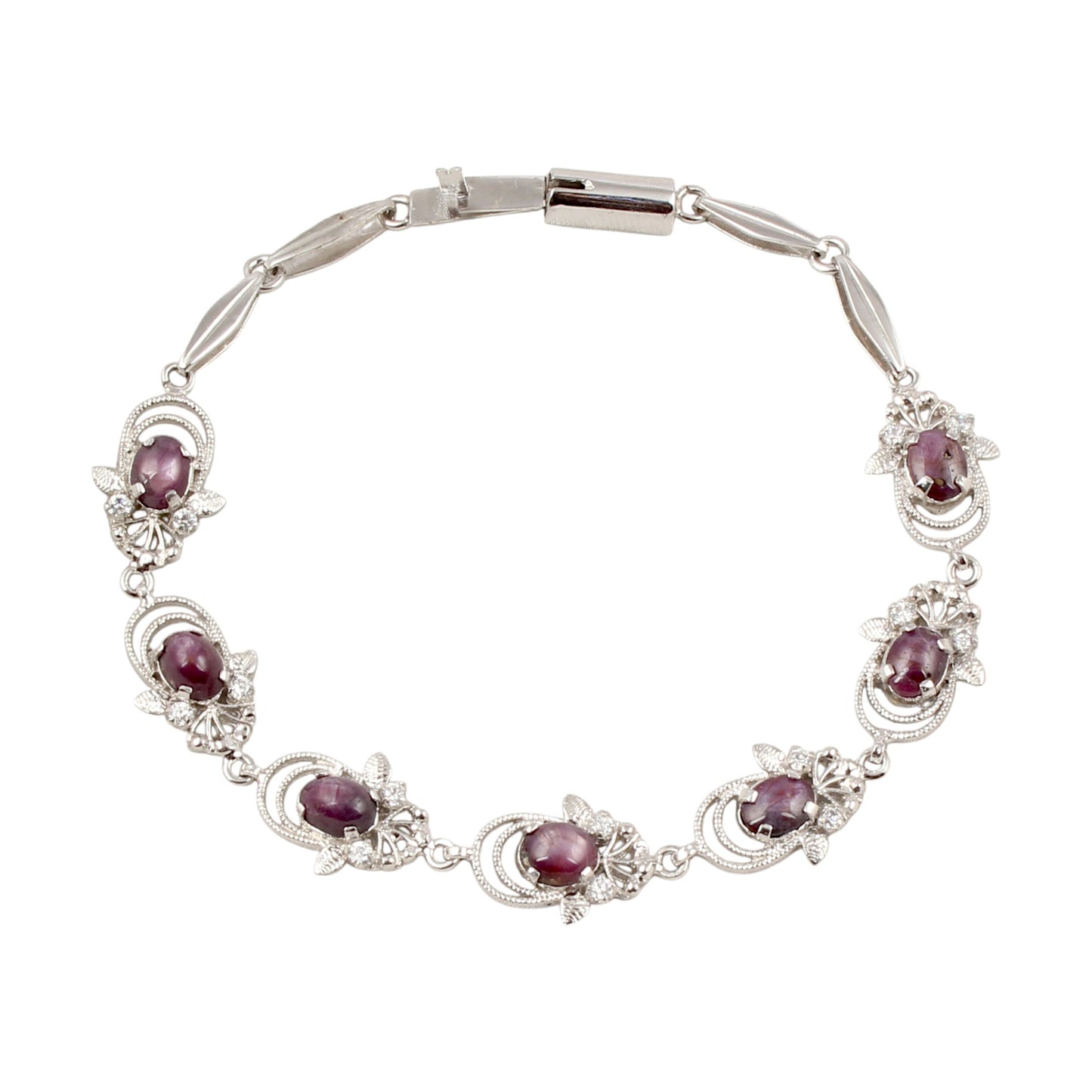Star Ruby Bracelet with CZ Handmade 925 Sterling Silver Designer Ruby Bracelet Birthday Gift For Her