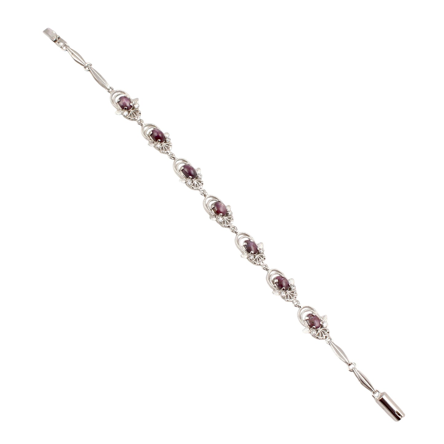Star Ruby Bracelet with CZ Handmade 925 Sterling Silver Designer Ruby Bracelet Birthday Gift For Her