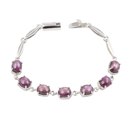 Star Ruby Bracelet Handmade 925 Sterling Silver Designer Ruby Bracelet Birthday Gift For Her