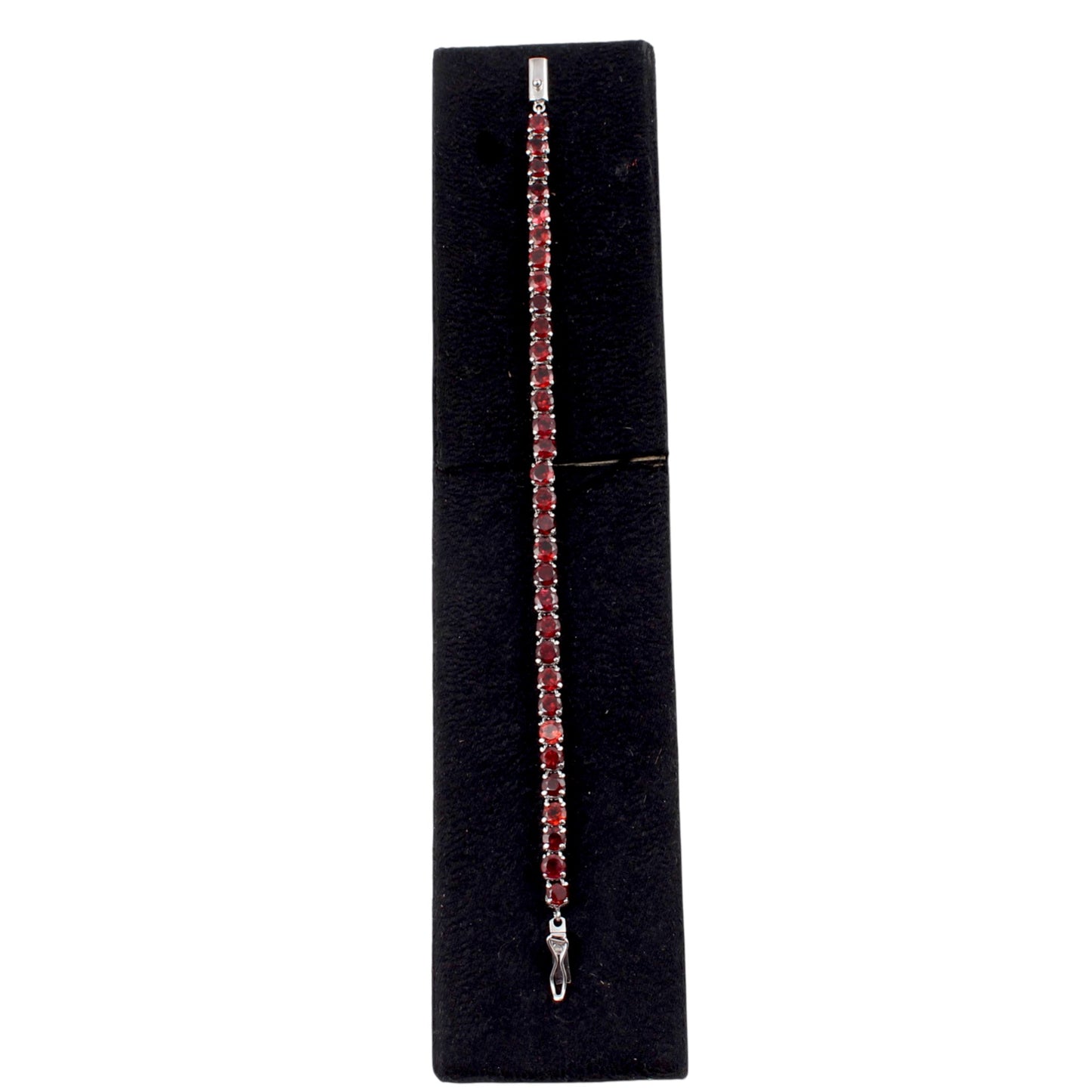 Red Garnet Tennis Bracelet Prong Setting 925 Sterling Silver Faceted Garnet Gemstone Jewelry January Birthstone Gift For Her