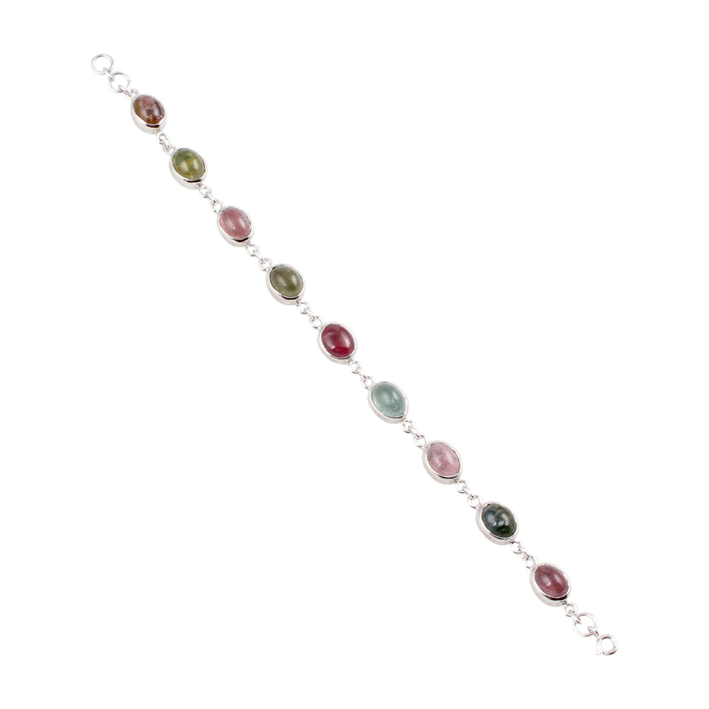 Multi Tourmaline Bracelet Handmade Semiprecious Gemstone 925 Sterling Silver Tourmaline Bracelet Birthday Gift For Her