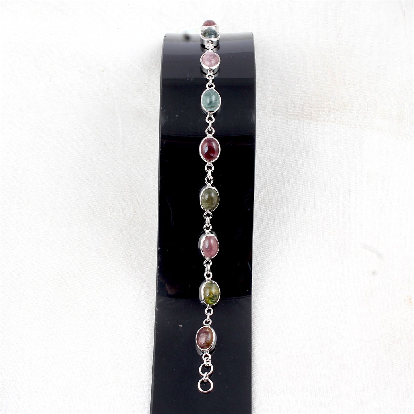 Multi Tourmaline Bracelet Handmade Semiprecious Gemstone 925 Sterling Silver Tourmaline Bracelet Birthday Gift For Her
