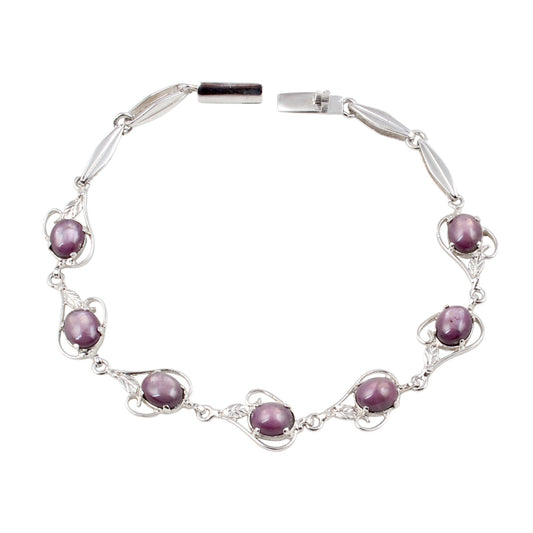 Beautiful Star Ruby Bracelet Designer Silver Bracelet 925 Sterling Silver Gemstone Bracelet Lovely Gift For Her