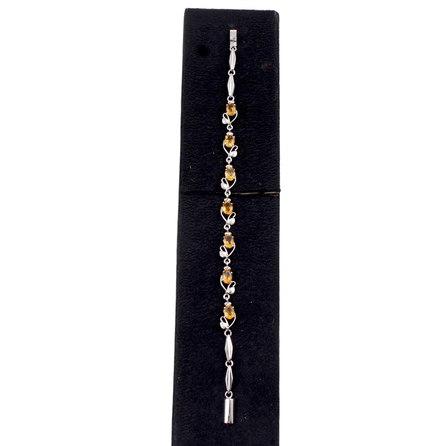 Designer Citrine Bracelet Handmade Prong Setting 925 Sterling Silver Faceted Citrine November Birthstone Jewelry