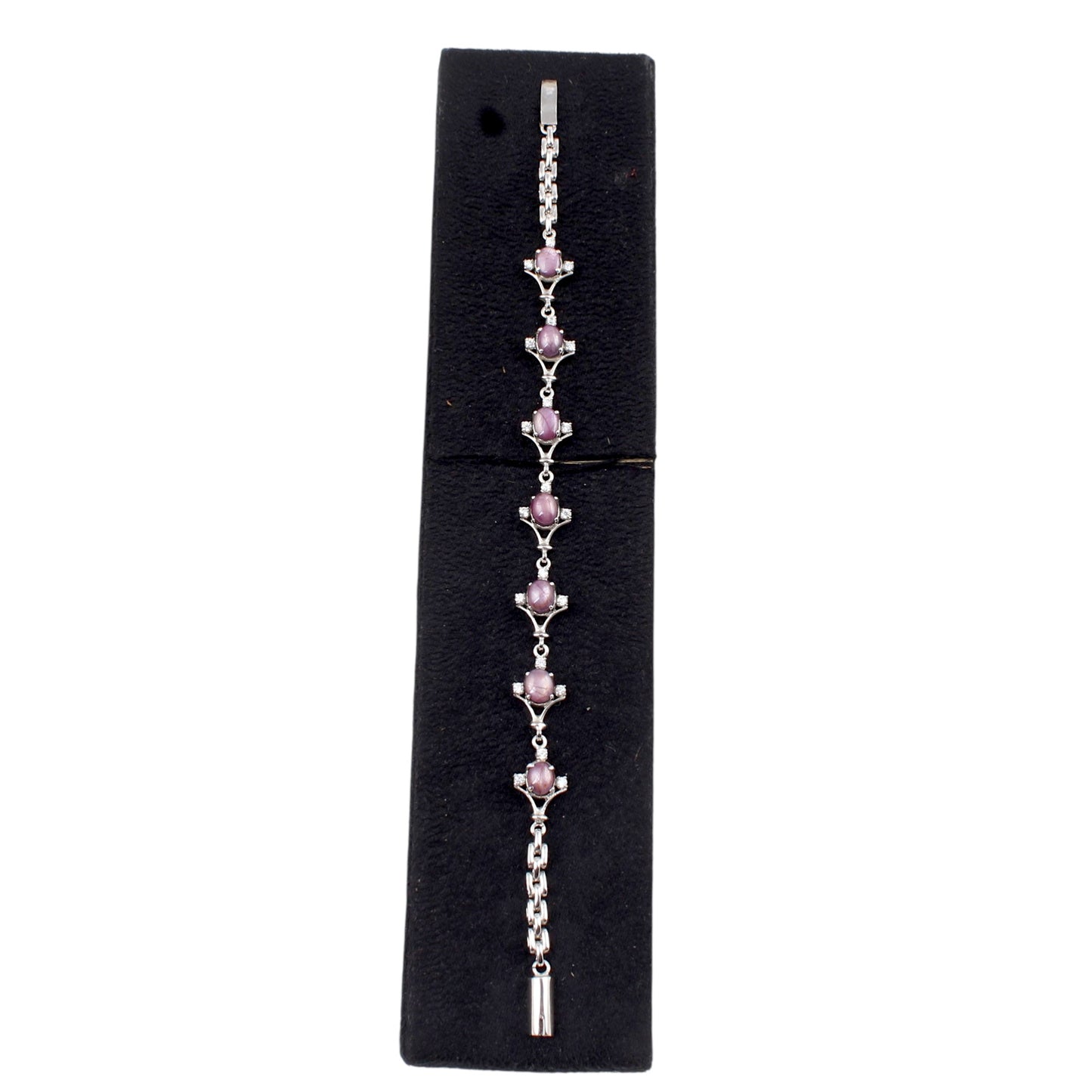 Natural Star Ruby Bracelet with CZ Handmade Prong Set 925 Sterling Silver Designer Ruby Bracelet Birthday Gift For Her