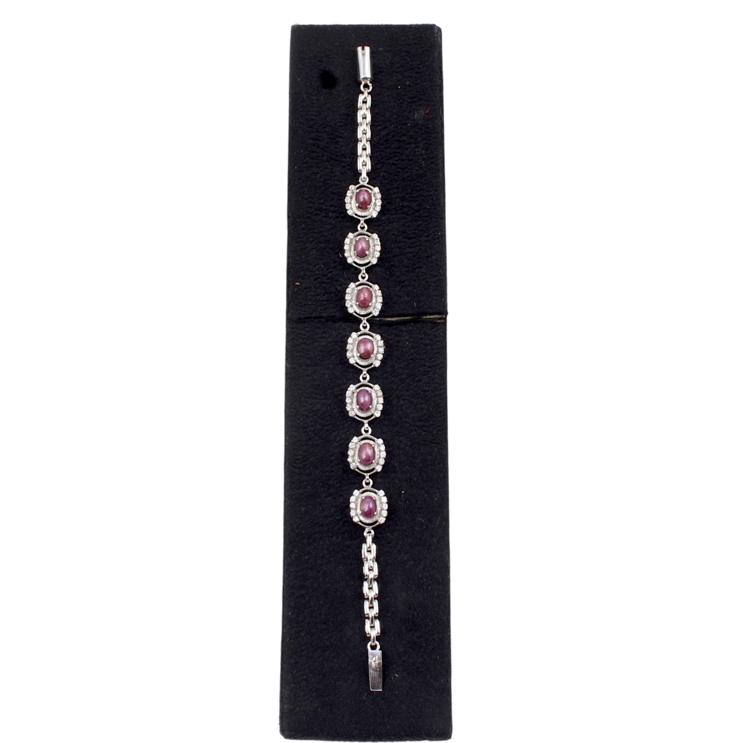 Natural Star Ruby Bracelet with Studded CZ Handmade 925 Sterling Silver Designer Ruby Bracelet Birthday Gift For Her