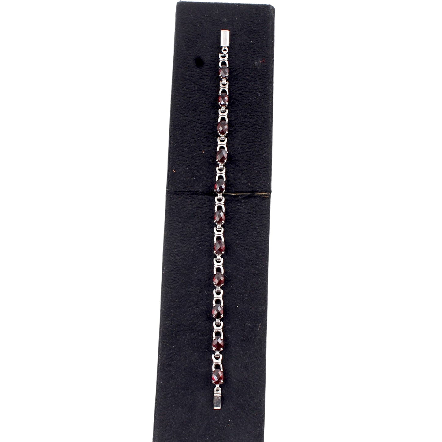 Red Garnet Bracelet Prong Setting 925 Sterling Silver Faceted Garnet Gemstone Jewelry January Birthstone Gift For Her