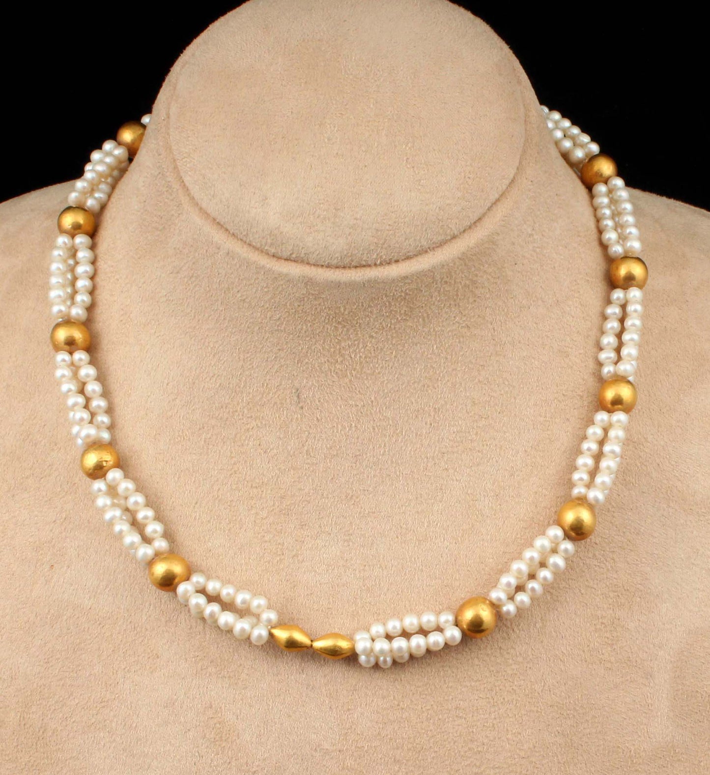 Pearl Gold Plated Ball Round Beads