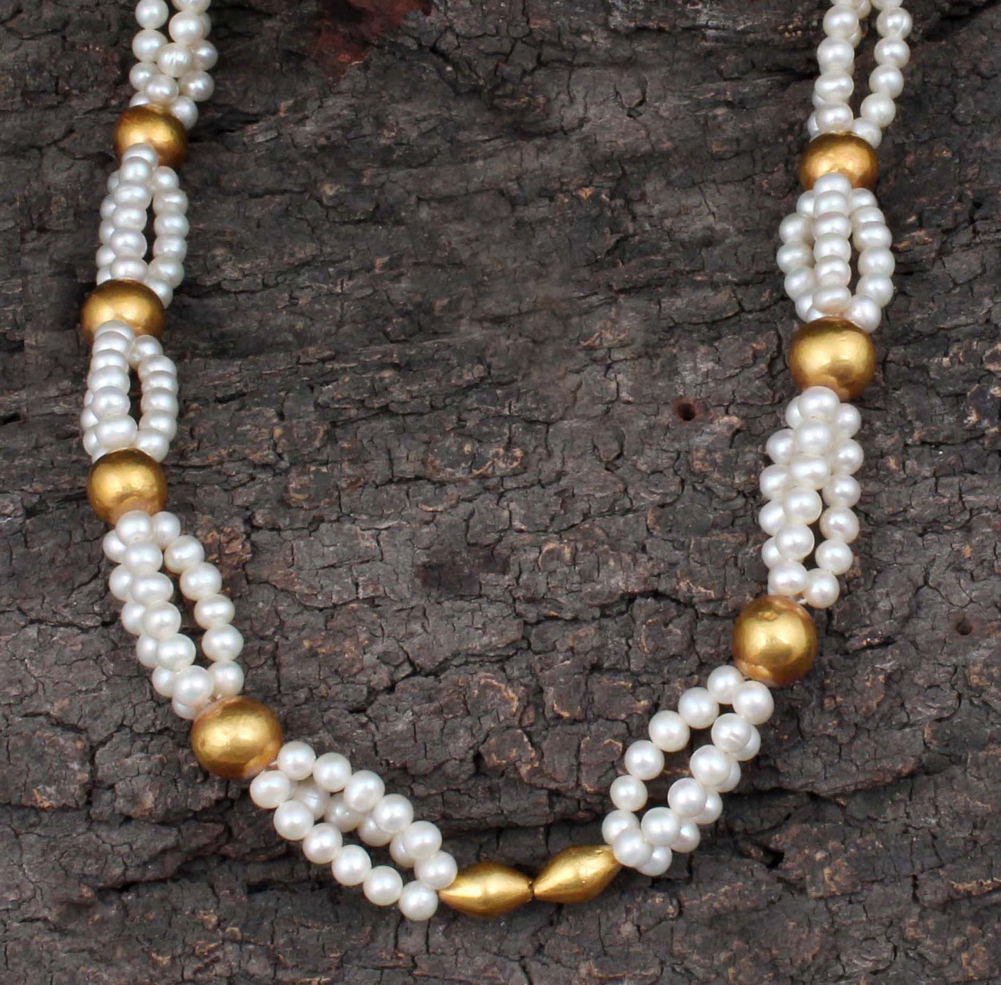 Pearl Gold Plated Ball Round Beads