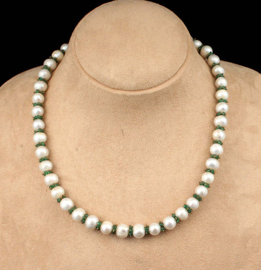 Pearl Emerald Round Beads