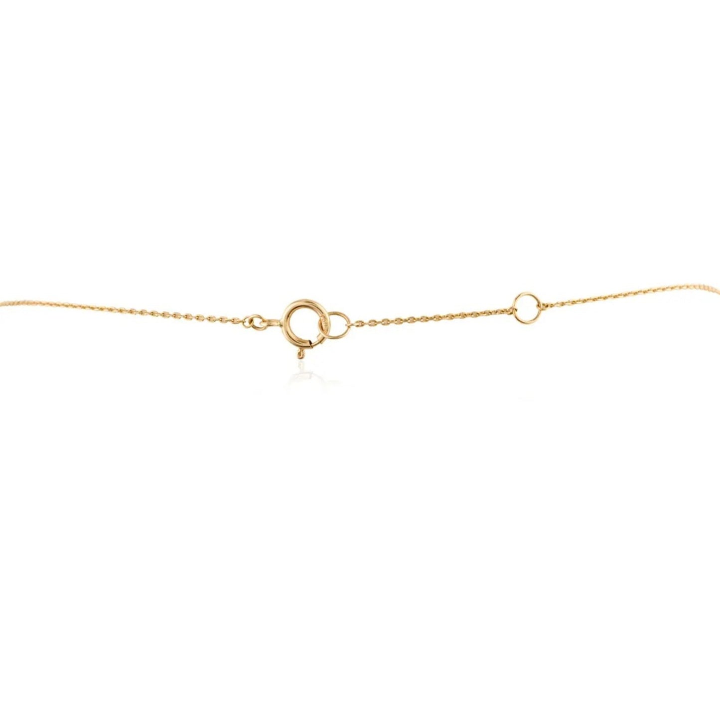 18K Solid Gold Blue Sapphire Chain Station Necklace (18 Inches)