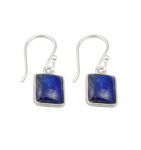 Lapis Lazuli Earrings Natural Blue Stone Earrings 925 Sterling Silver Jewelry