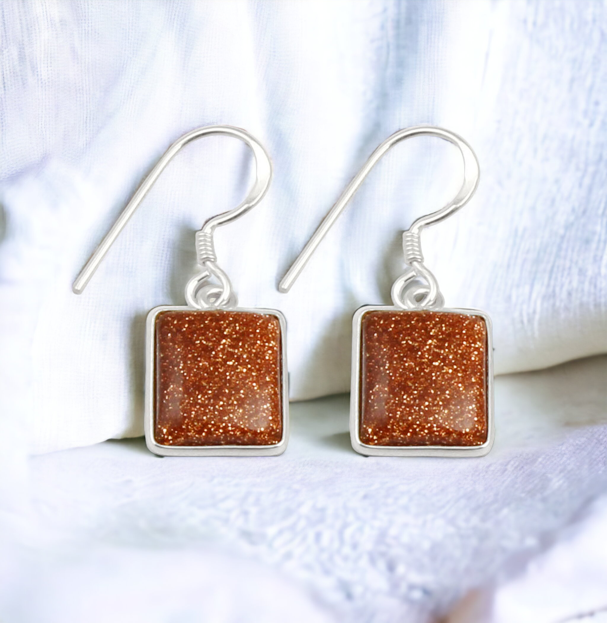 Redsand Stone Sterling Silver Earrings