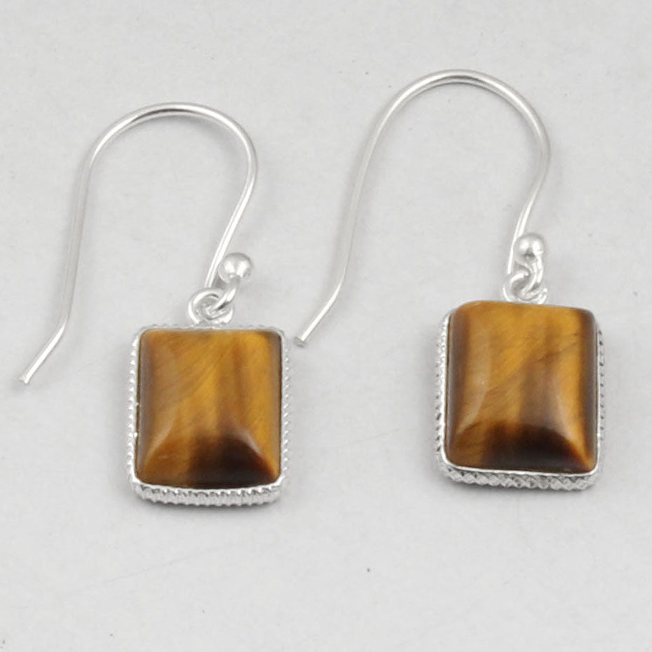 Tiger Eye Sterling Silver Earrings