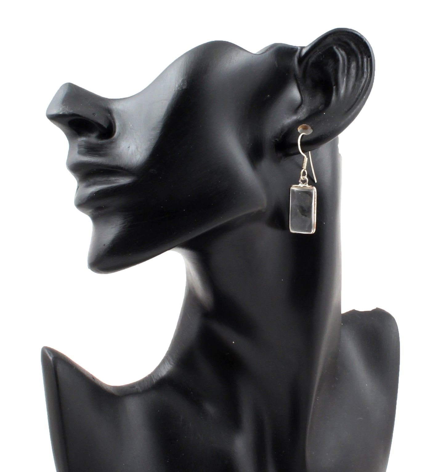 Crystal Quartz Earrings 925 Sterling Silver Earring Bezel Setting Earring