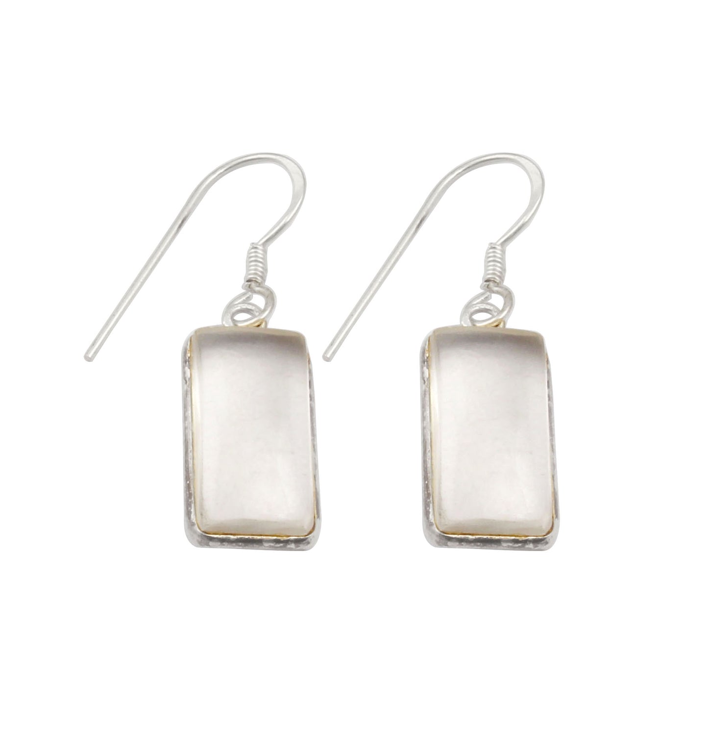 Crystal Quartz Earrings 925 Sterling Silver Earring Bezel Setting Earring