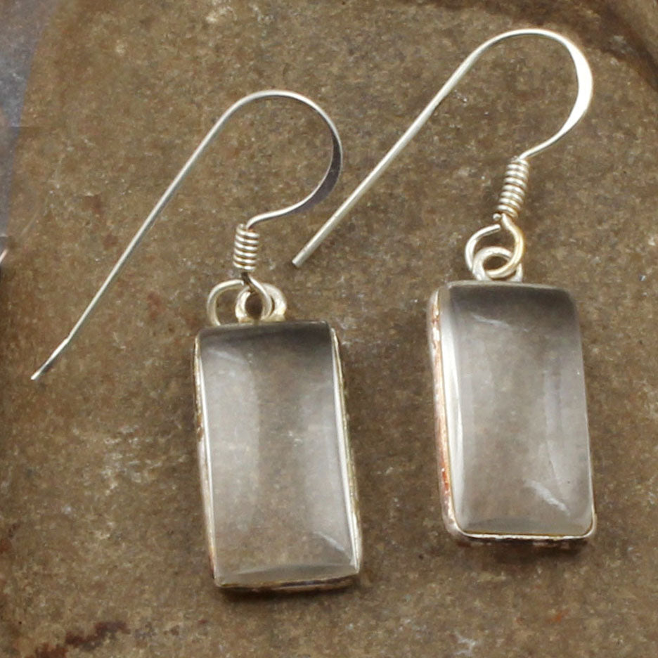 Crystal Quartz Earrings 925 Sterling Silver Earring Bezel Setting Earring