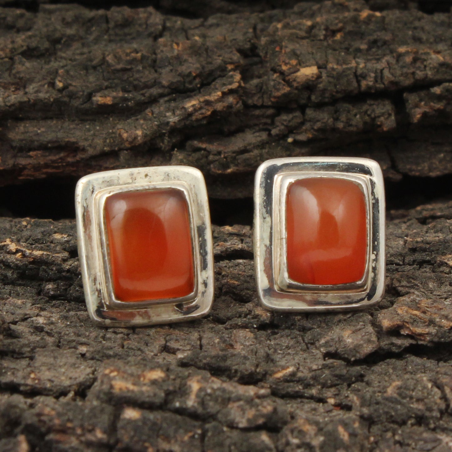 Natural Carnelian 925 Sterling Silver Earrings Handcrafted Gemstone Jewelry