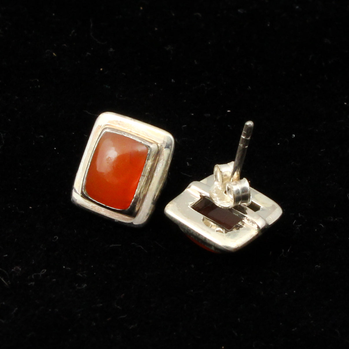 Natural Carnelian 925 Sterling Silver Earrings Handcrafted Gemstone Jewelry