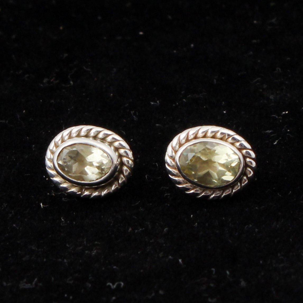Lemon Topaz Stud 925 Sterling Silver Earrings Handmade Faceted Stone Earrings