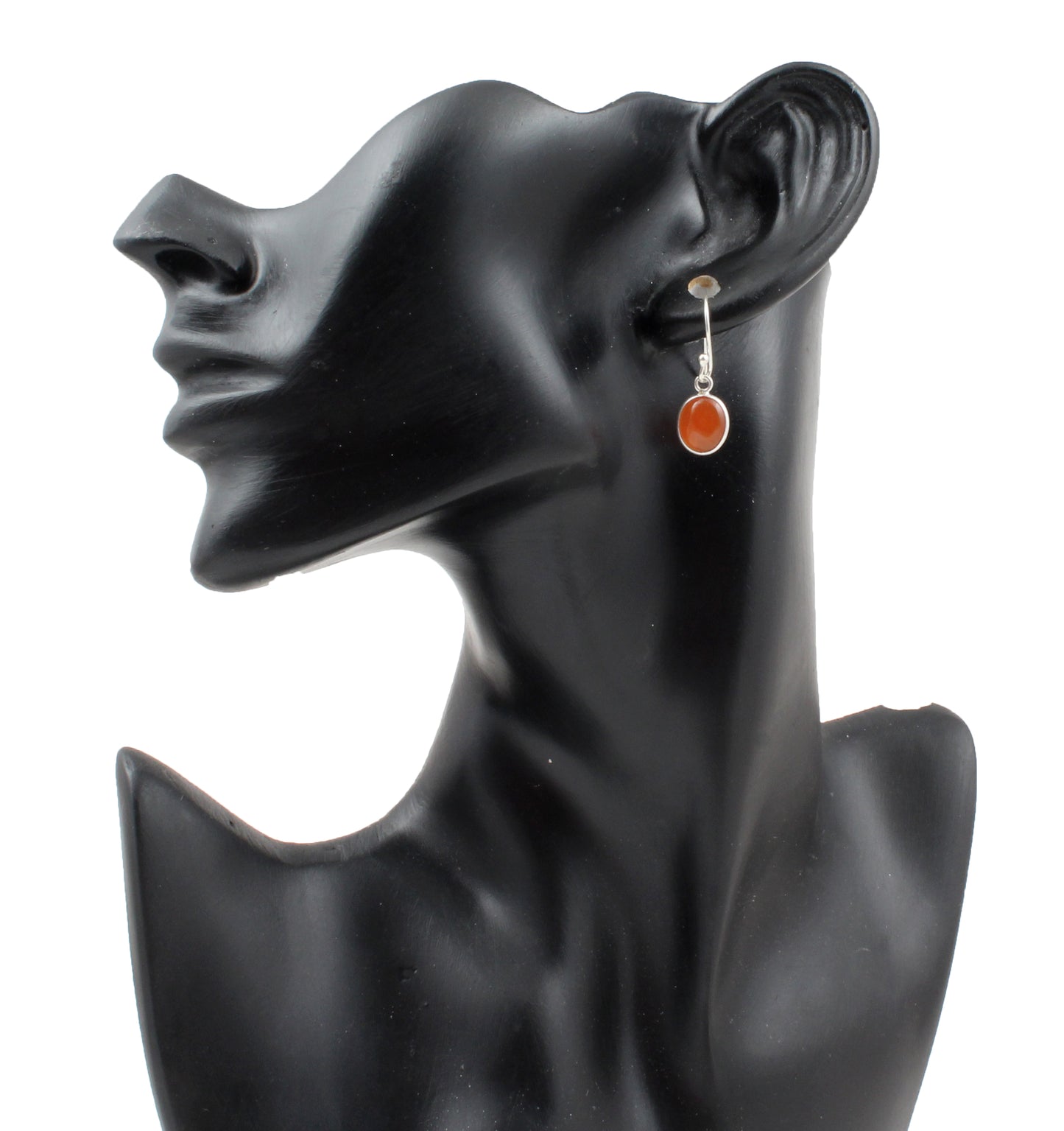 Natural Carnelian Earrings in 925 Sterling Silver Bezel Set Dangle Earrings Jewelry