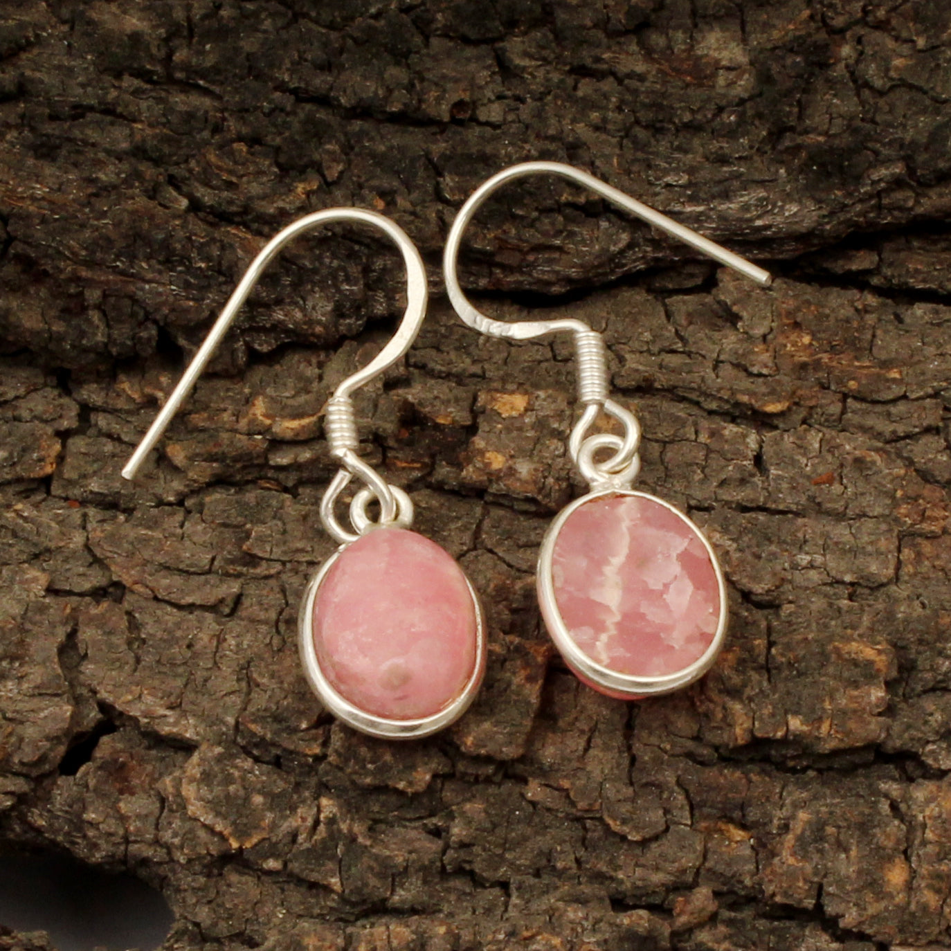 Natural Rhodochrosite Earrings Lightweight 925 Sterling Silver Jewelry