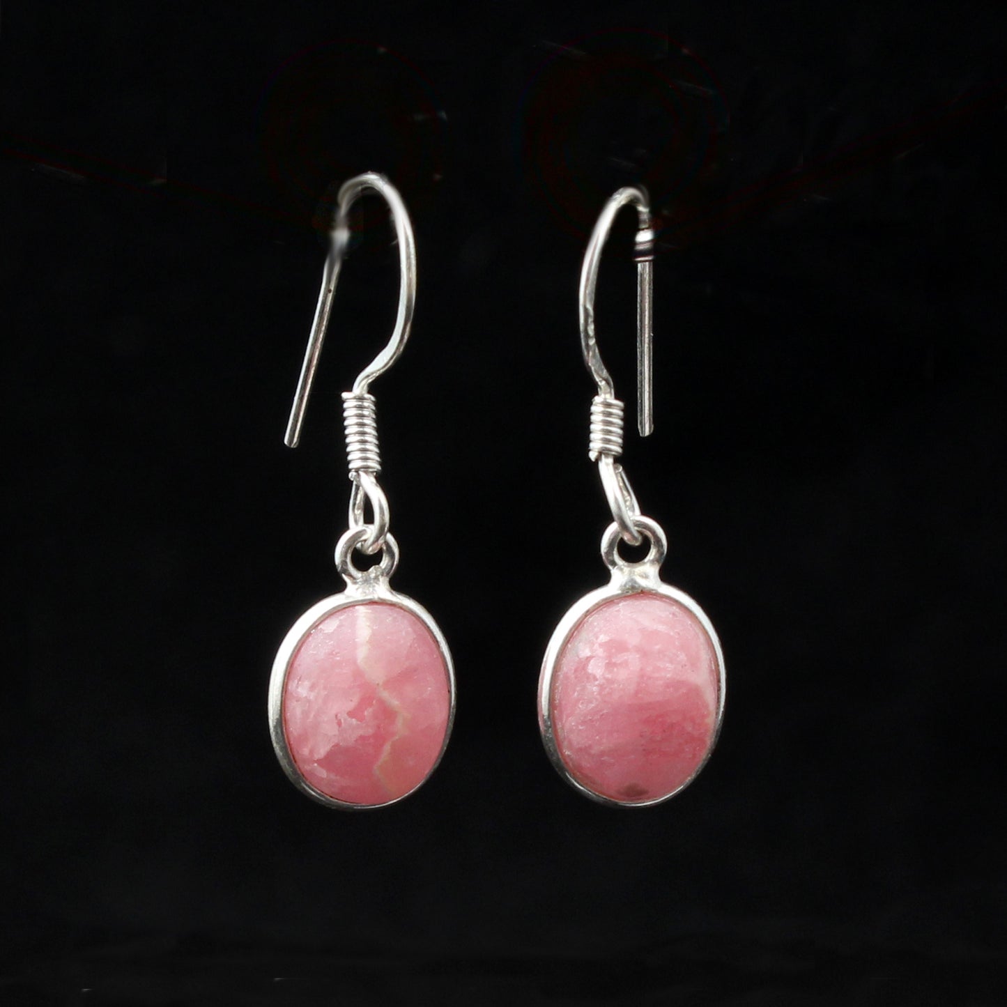 Natural Rhodochrosite Earrings Lightweight 925 Sterling Silver Jewelry