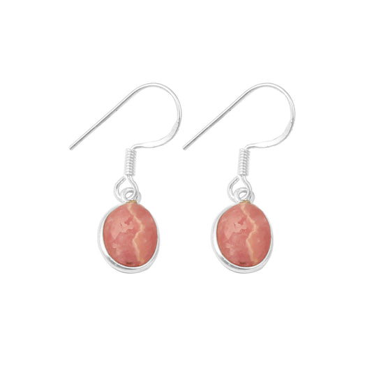 Natural Rhodochrosite Earrings Lightweight 925 Sterling Silver Jewelry