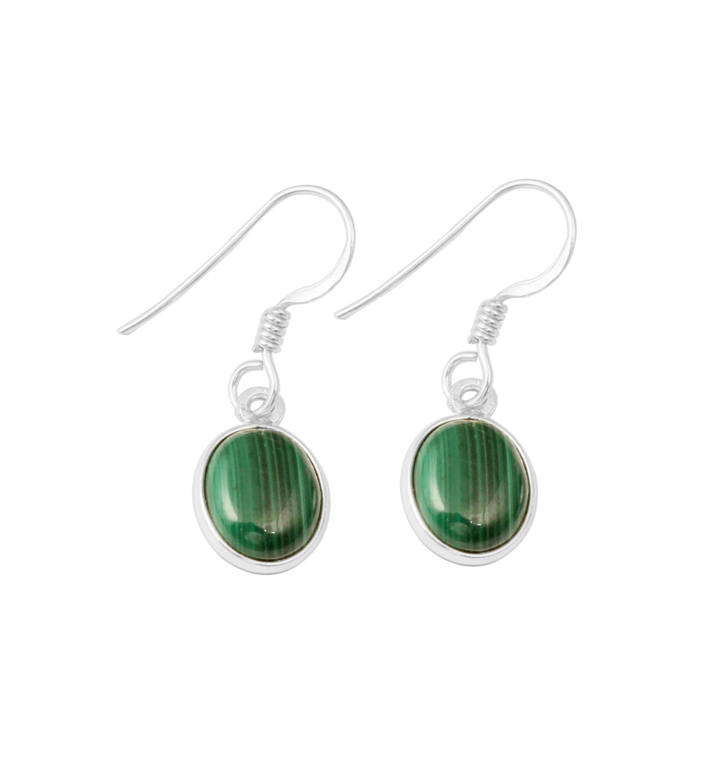 Natural Malachite Earrings Handmade 925 Sterling Silver Jewelry