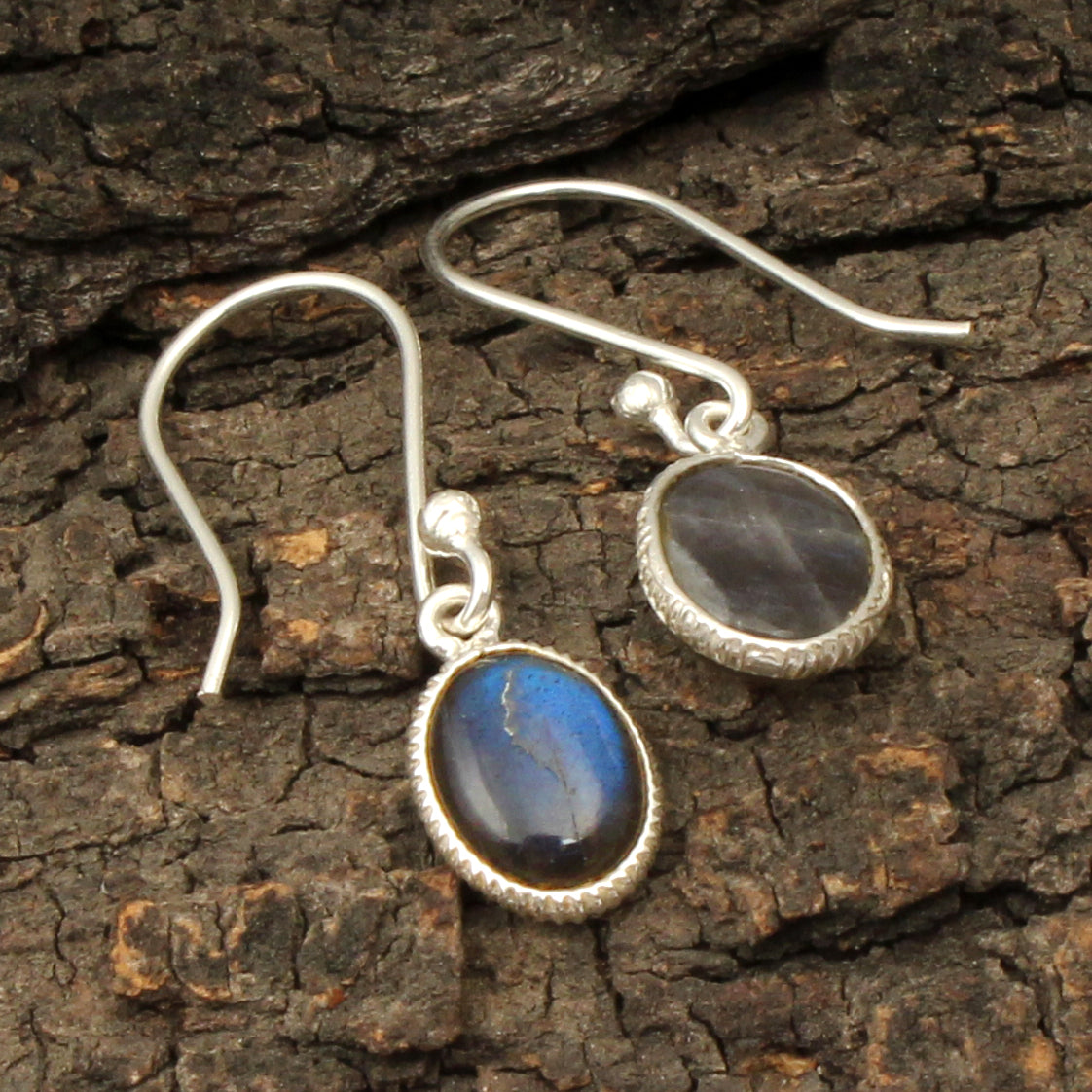 Labradorite Earrings Lightweight Designer Bezel 925 Sterling Silver Jewelry