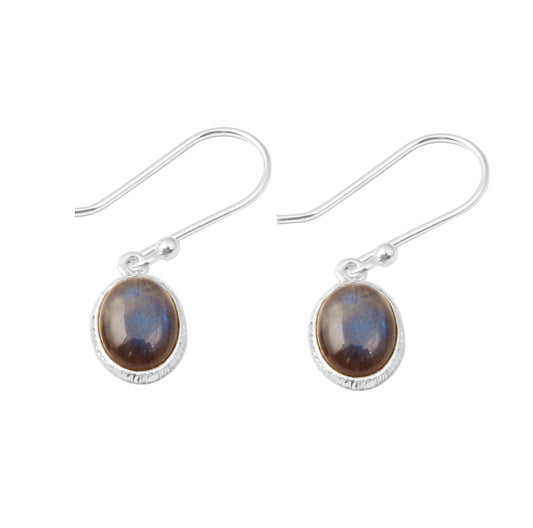 Labradorite Earrings Lightweight Designer Bezel 925 Sterling Silver Jewelry