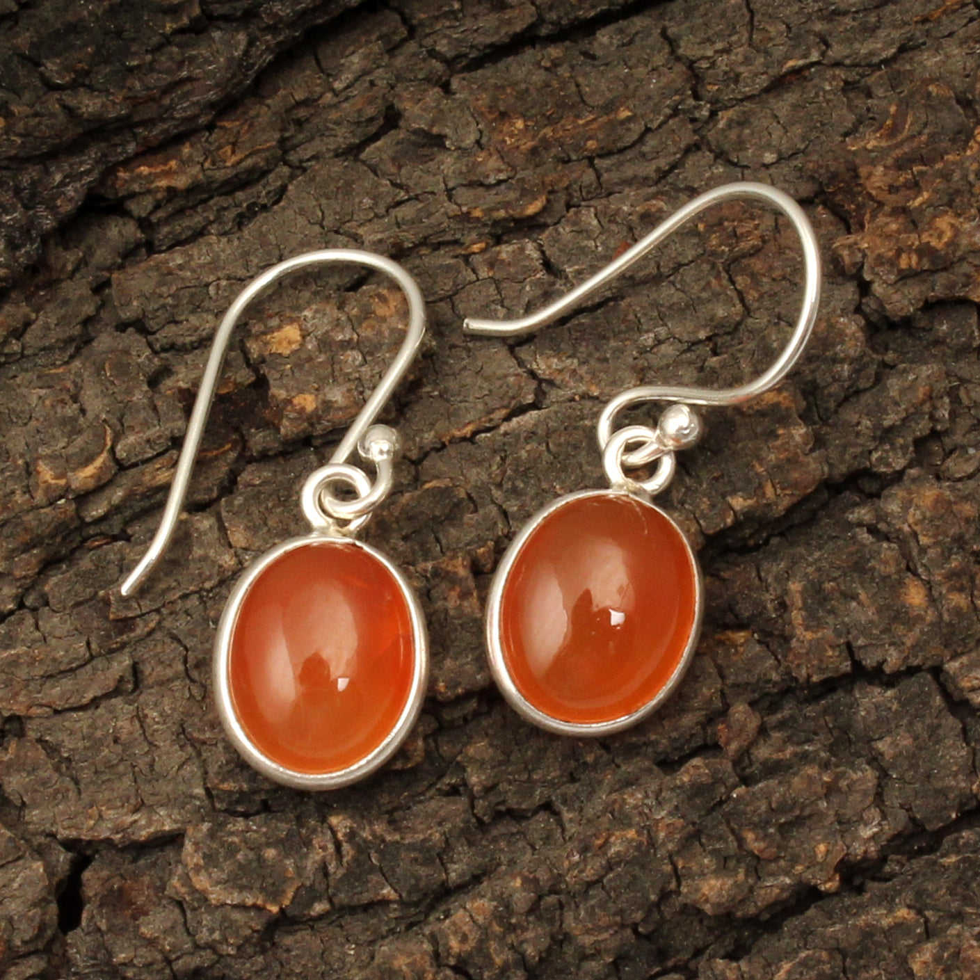Carnelian Gemstone Earrings 925 Sterling Silver Handmade Jewelry