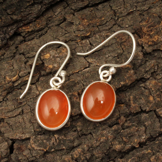 Carnelian Gemstone Earrings 925 Sterling Silver Handmade Jewelry