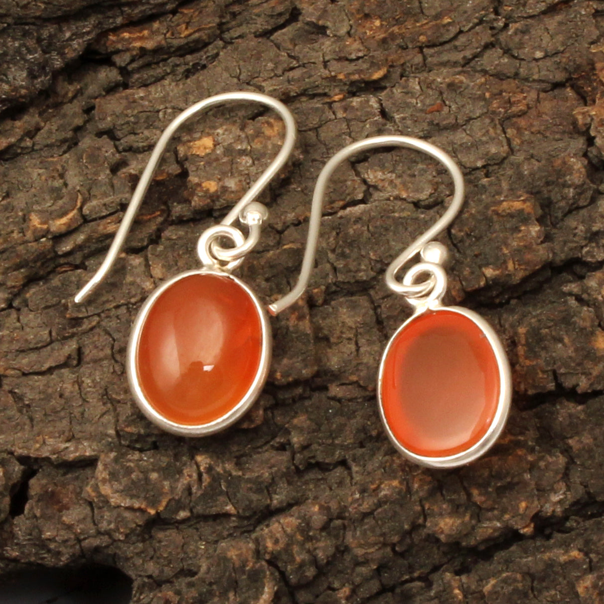 Carnelian Gemstone Earrings 925 Sterling Silver Handmade Jewelry