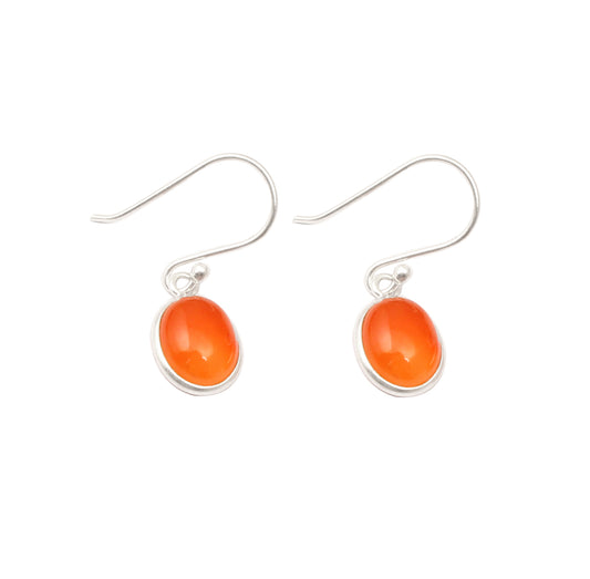 Carnelian Gemstone Earrings 925 Sterling Silver Handmade Jewelry