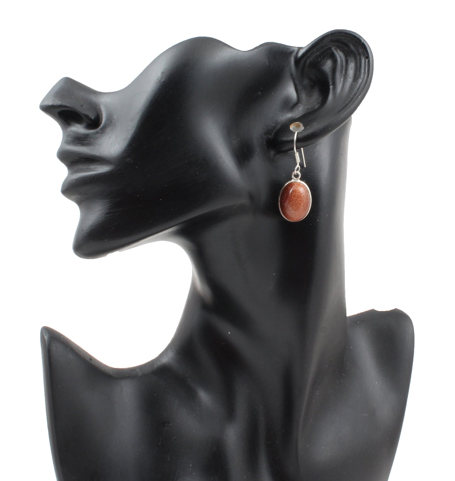 Sunstone Dangle Earrings in 925 Sterling Silver Handmade Bezel Setting Lightweight Jewelry