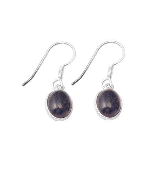 Natural Sodalite Earrings Designer Bezel 925 Sterling Silver Jewelry
