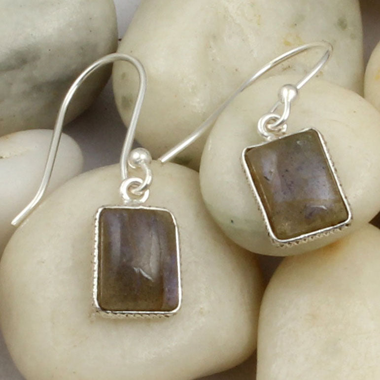 Natural Labradorite Earrings Dangle Gemstone Jewelry Designer Bezel 925 Sterling Silver Earrings
