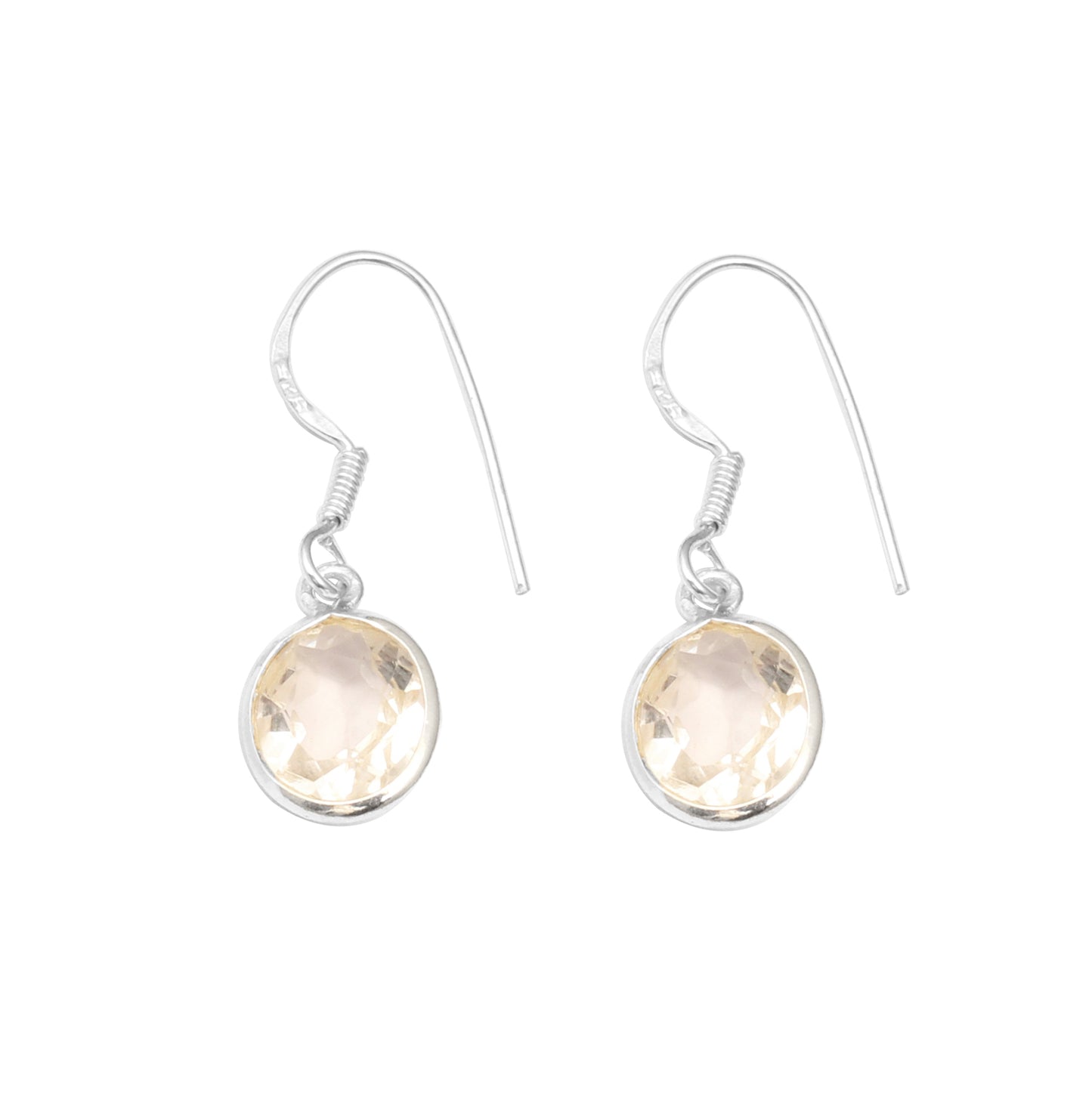 Natural Citrine Earrings Handmade 925 Sterling Silver Dangle Faceted Gemstone Jewelry