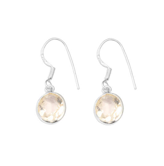 Natural Citrine Earrings Handmade 925 Sterling Silver Dangle Faceted Gemstone Jewelry