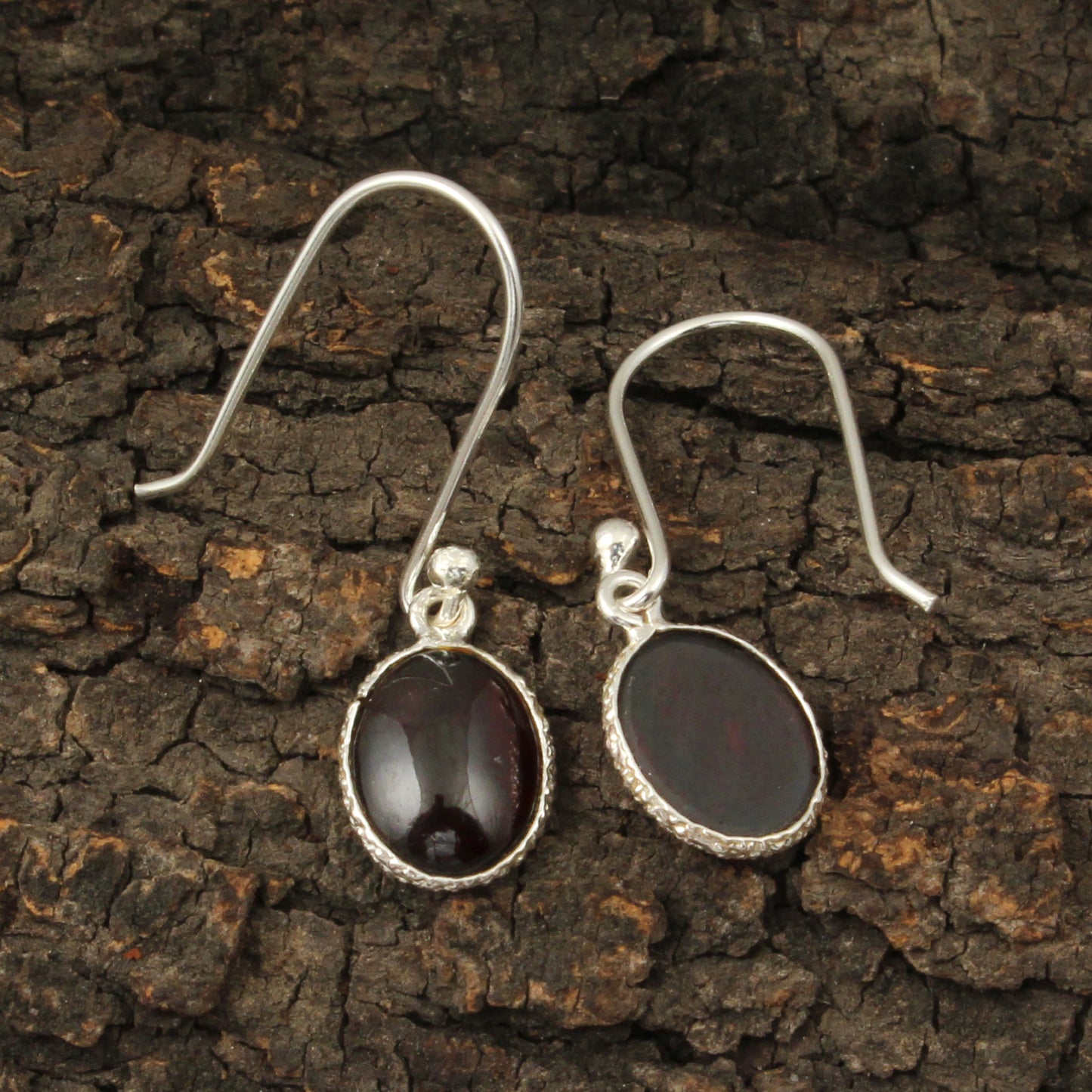 Red Garnet 925 Sterling Silver Earrings Natural Gemstone Dangle Jewelry
