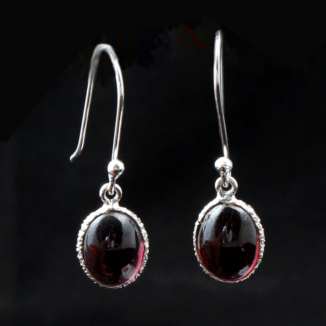 Red Garnet 925 Sterling Silver Earrings Natural Gemstone Dangle Jewelry