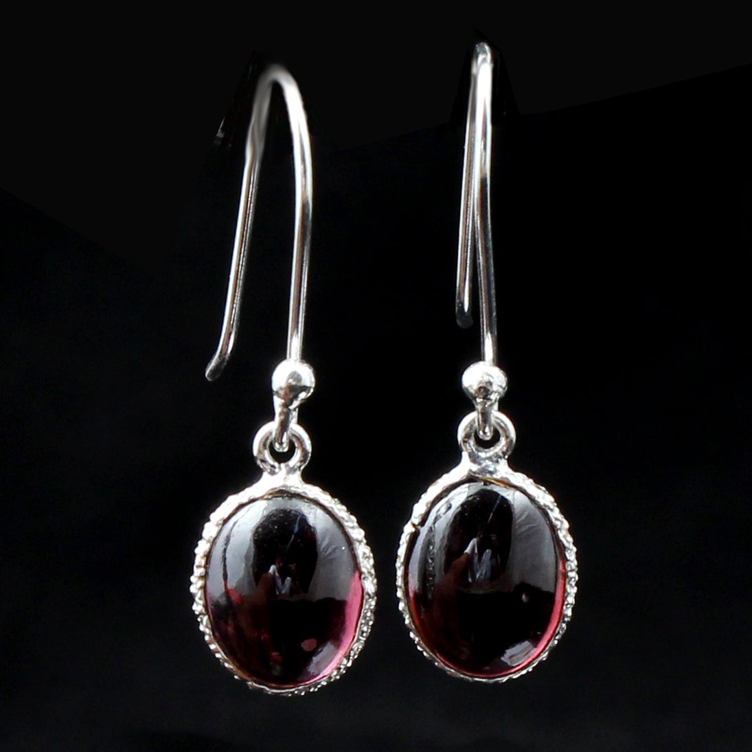 Red Garnet 925 Sterling Silver Earrings Natural Gemstone Dangle Jewelry