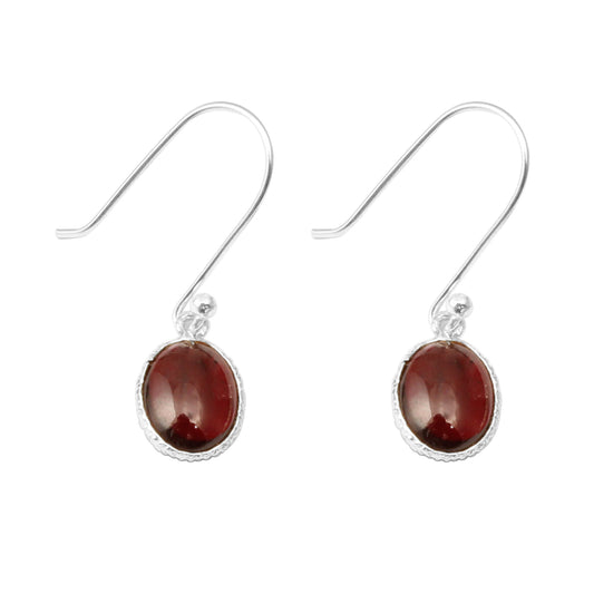 Red Garnet 925 Sterling Silver Earrings Natural Gemstone Dangle Jewelry