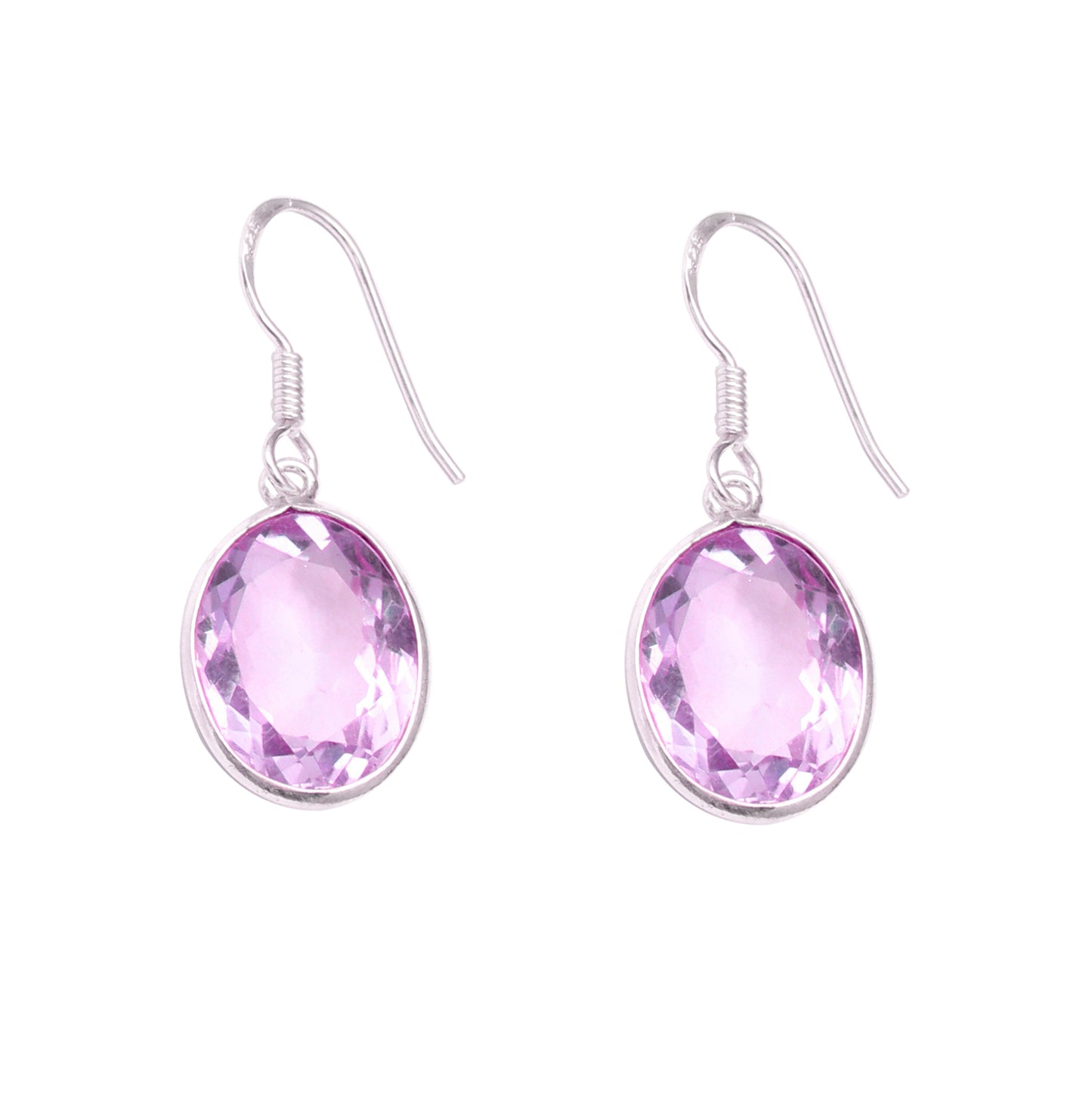 Amethyst Dangle Earrings Handmade Bezel Set 925 Sterling Silver Jewelry