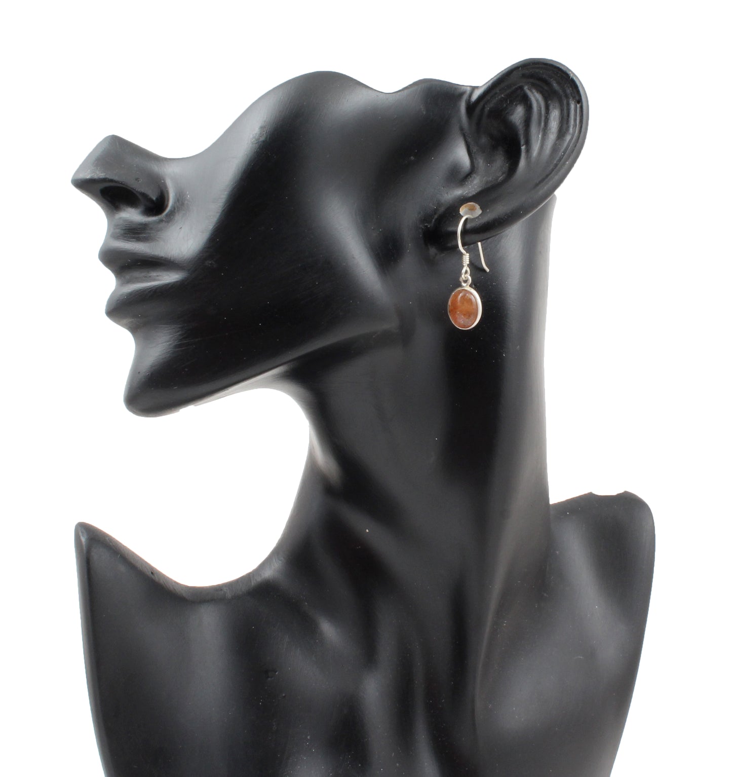 Sunstone Dangle Bezel Set Earrings in 925 Sterling Silver