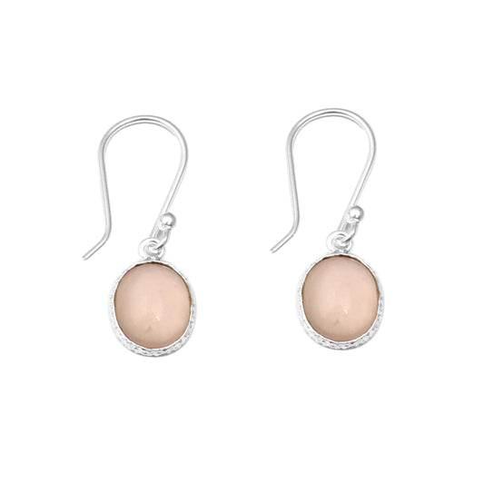 Natural Rose Quartz Earrings in 925 Sterling Silver Handmade Jewelry
